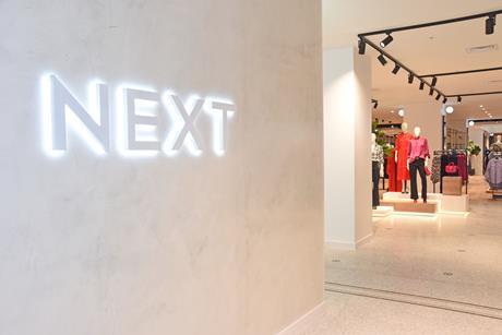Interior of Next store in Watford