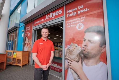 Jollyes CEO Joe Wykes outside Ashton store