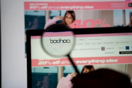 Boohoo website on screen