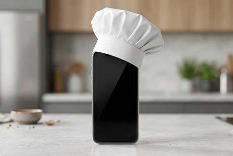 Phone with a chef's hat