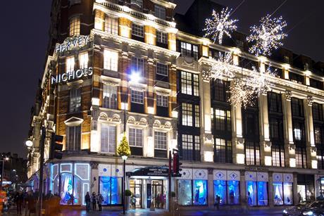 Harvey Nichols decorated for Christmas