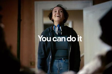 B&Q advert screenshot showing a woman with the words 'You can do it'
