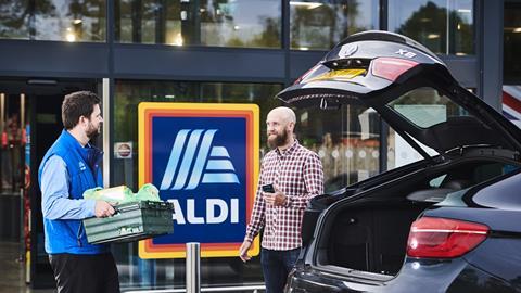 Aldi Click and Collect - groceries being delivered to customer's car