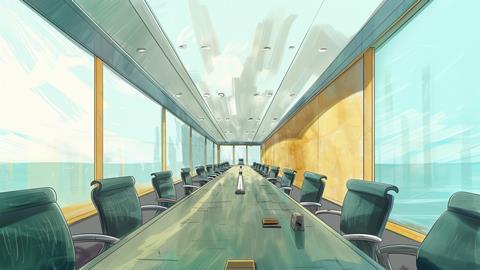 Illustration of an empty boardroom