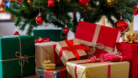 Christmas presents under tree