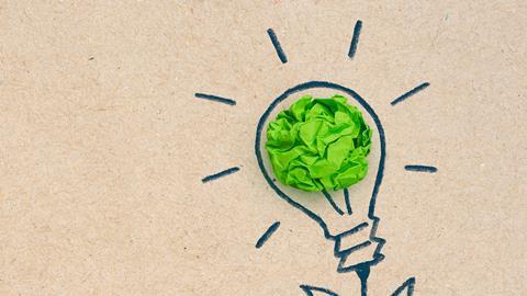 Sustainability - green lightbulb