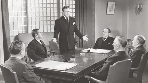 Boardroom in black and white