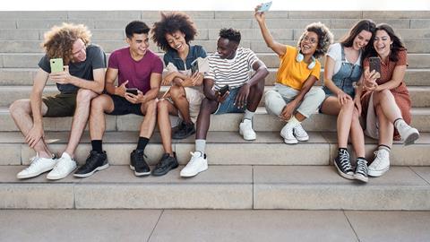 Group of young adults from generation Z