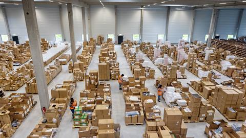 Large supply chain warehouse