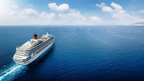 A cruise ship sailing on open waters