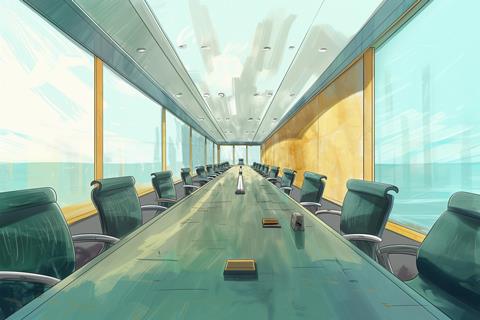 Illustration of an empty boardroom