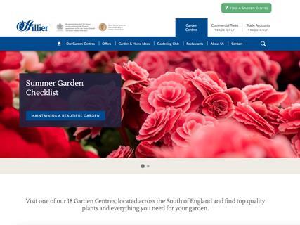 Hiller Nurseries website homepage. Picture shows flowers and text reads: 'Summer garden checklist: Maintaining a beautiful garden'