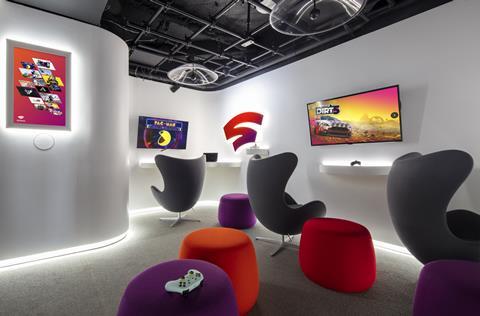 A room created in the Google store that showcases the company's entertainment offer