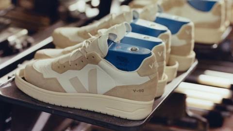 Veja trainers on a production line