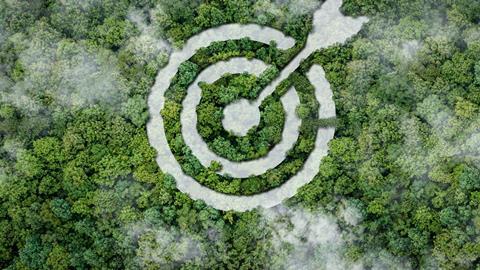 Tress in the shape of a target