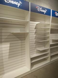 Empty shelves at disney