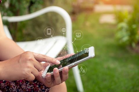 Woman using mobile phone