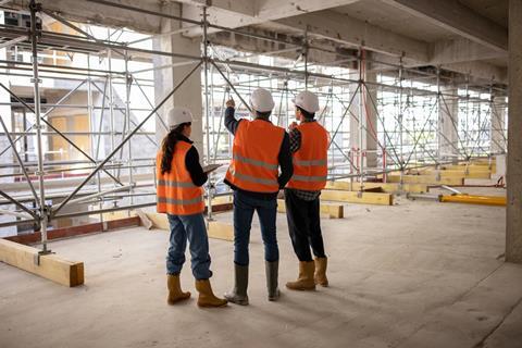 Workers on construction site