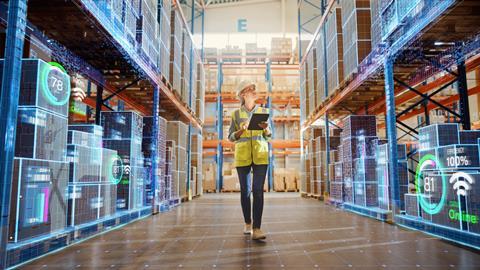 Futuristic warehouse