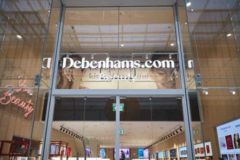 Debenhams Beauty store front in Manchester