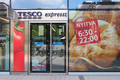 Exterior of Tesco Hungary store