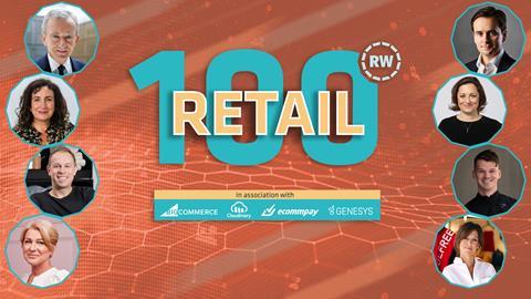 Graphic text reading: Retail 100 in association with BigCommerce, Cloudinary, Ecommpay and Genesys