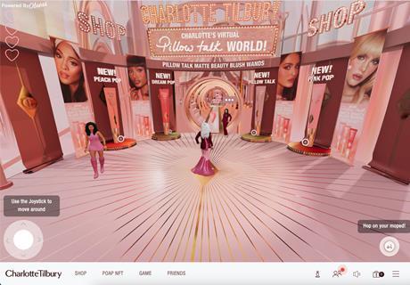 Charlotte Tilbury virtual store screenshot