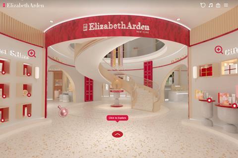 Elizabeth Arden virtual store screenshot