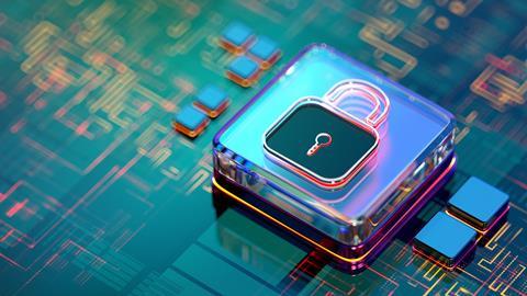 Digital padlock representing cyber security