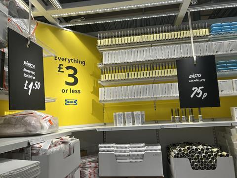 Everything £3 or less section in Ikea store