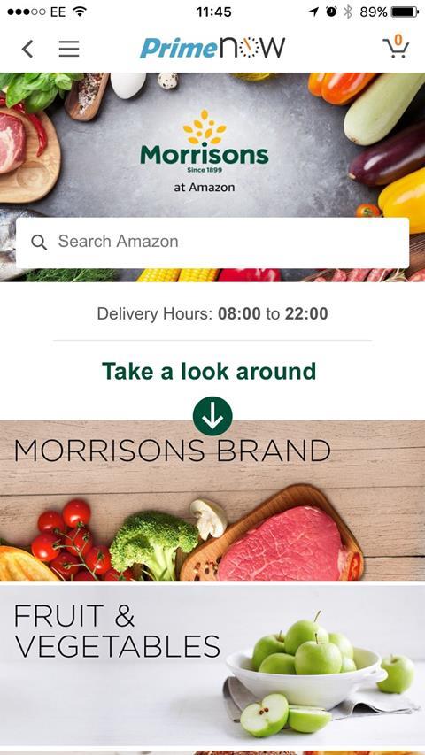 Morrisons food on Prime Now