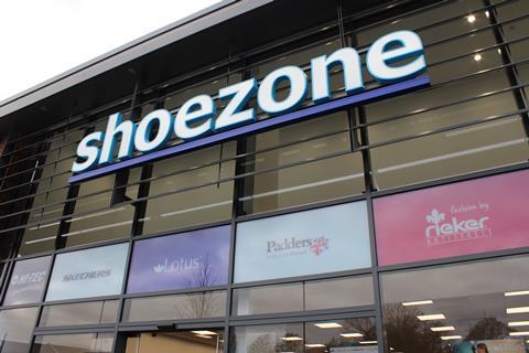 Shoe zone store sign