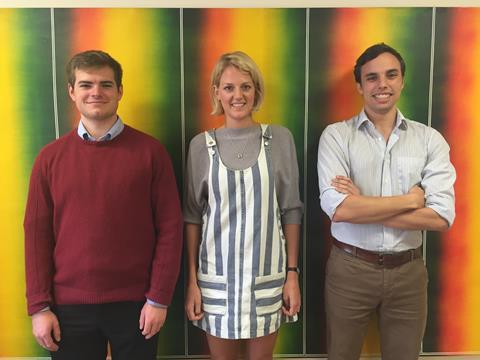 Engage-em founders James Walker, Laura van den Brul, Will Deglas