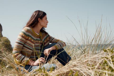 Cove Cottage Cardigan - Knit Carved Relief Pear Multi - 672