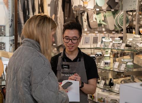 Staff serving customet at ProCook store