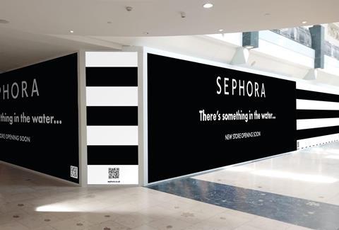 Sephora hoarding in front of new store location