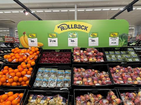 Asda Rollback signs in-store