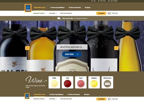 Aldi's wine website