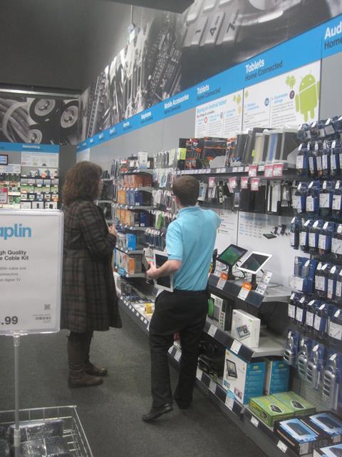 In Maplin stores staff are on hand to advise customers