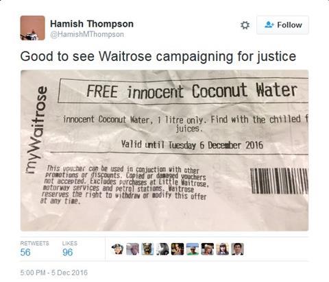 Waitrose Coconut Water receipt