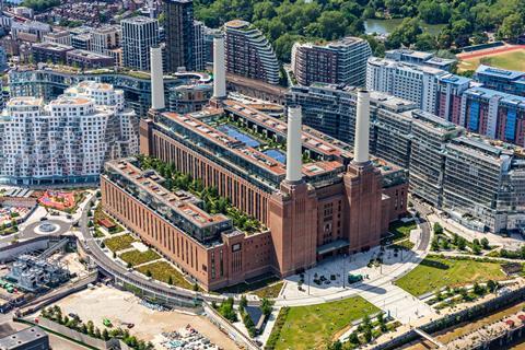 Aerial shot of Battersea Power Station