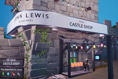 John Lewis-branded Ye Olde Castle Shop in Fortnite game