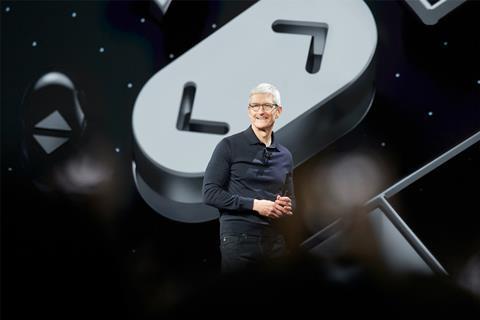 Apple chief executive Tim Cook at WWDC 2018