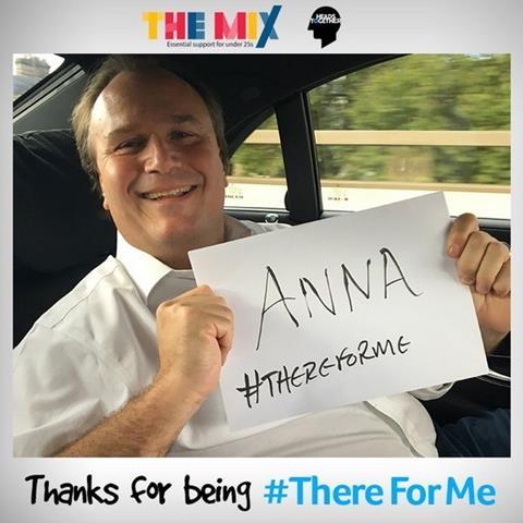 Seb James taking part in the #Thereforme campaign