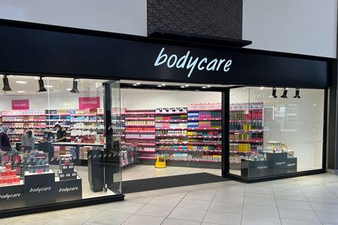 Bodycare store exterior in shopping centre