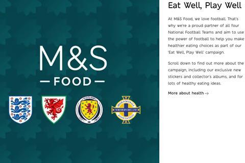 M&S Food Eat Well, Play Well branding