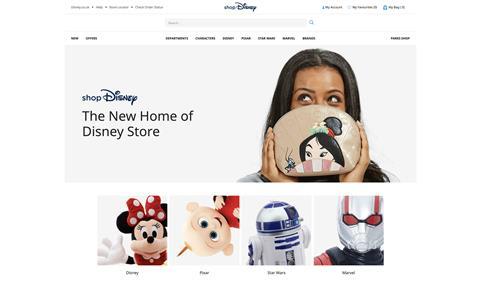 Shop Disney homepage