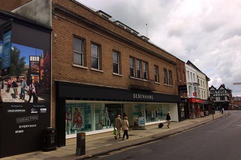 debenhams high street frontage