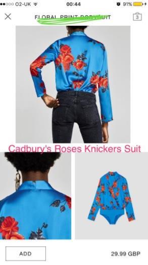 Zara's Roses-inspired body suit