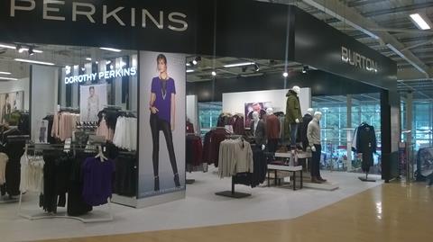 The Dorothy Perkins and Burton concessions at Tesco's Culverhouse Cross Extra store. 